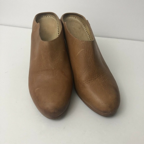 Rag & Bone Enid Mules Brown Leather Stacked Heel - Picture 3 of 8